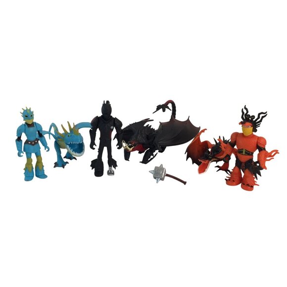 How To Train Your Dragon Toy Figures Stormfly Astrid Hookfang Snotlout Hiccup - Picture 1 of 13